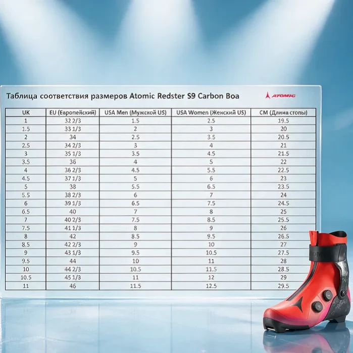 Лыжные ботинки ATOMIC Redster S9 Carbon Boa Red Tension 26-27