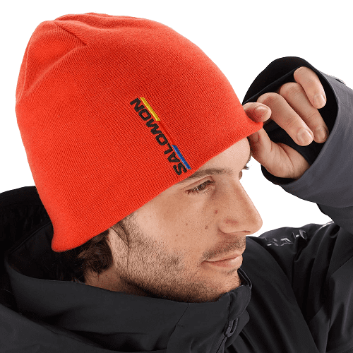 Шапка SALOMON Graphic Beanie Fiery Red в магазине Sport-Nordic.ru.