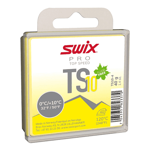 Парафин SWIX TS10 Yellow 0+10° 40g