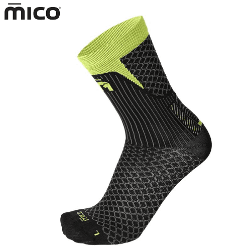 Носки MICO M1 Trail Run Crew Black Yellow в магазине Sport-Nordic.ru.