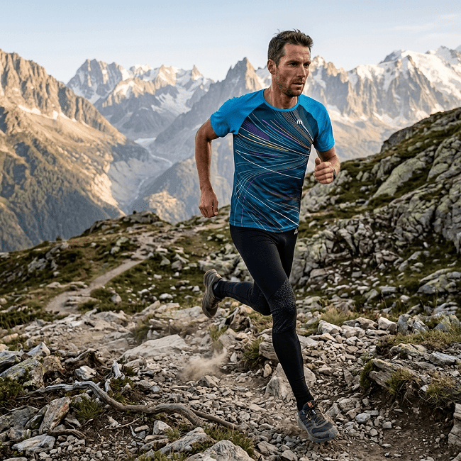 Футболка MICO Extra Dry Run Mix Turquoise Man в магазине Sport-Nordic.ru.