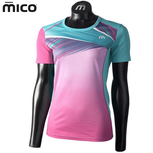 Футболка MICO Extra Dry Run Turquoise Mix Wmn в магазине Sport-Nordic.ru.